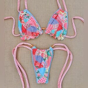 Colorful Patchwork Bikini Set